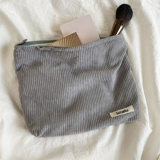 Corduroy Travel Cosmetic Bag - Organizer