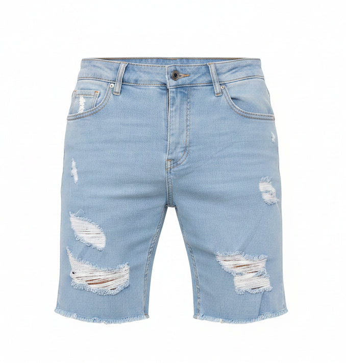 Men's Ripped Denim Shorts - New Style