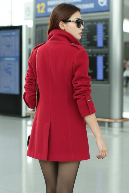 Slim Woolen Coat for Women
