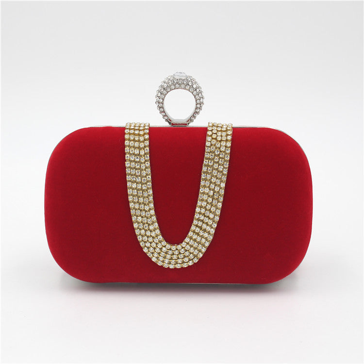 Diamond Velvet Clutch Evening Bag