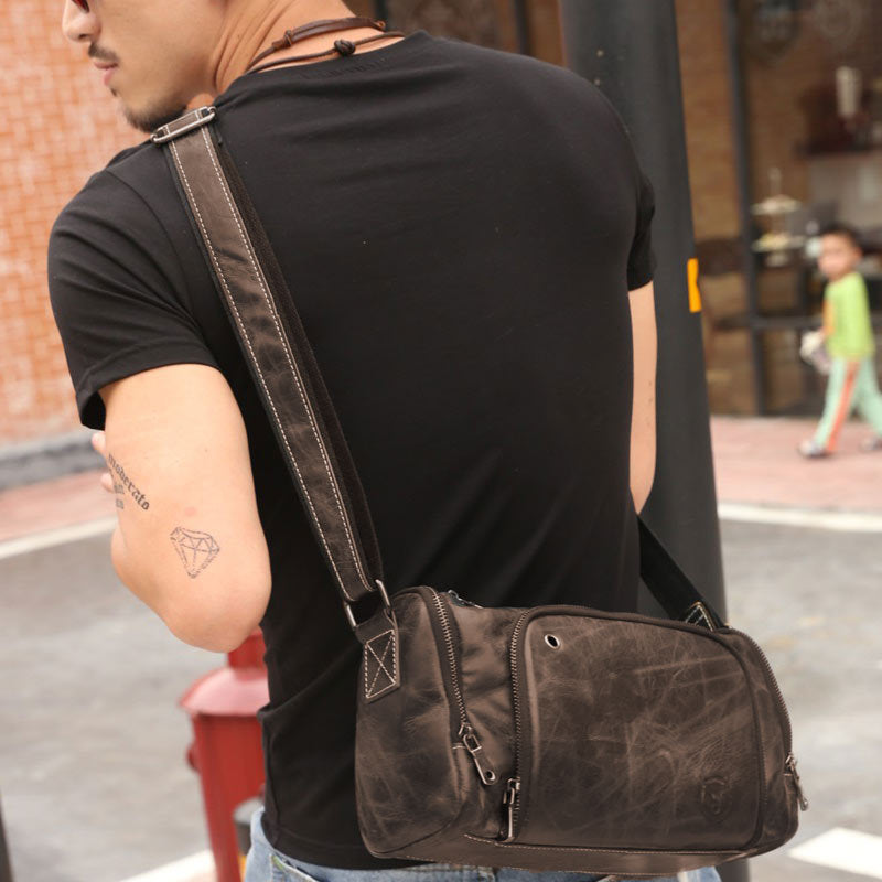 Men's Genuine Leather Shoulder Crossbody Bag