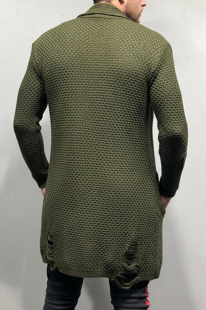 Men's Knitted Long Cardigan
