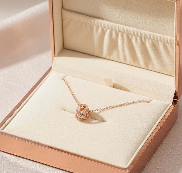 Chomel S925 Silver Women's Double Ring Necklace