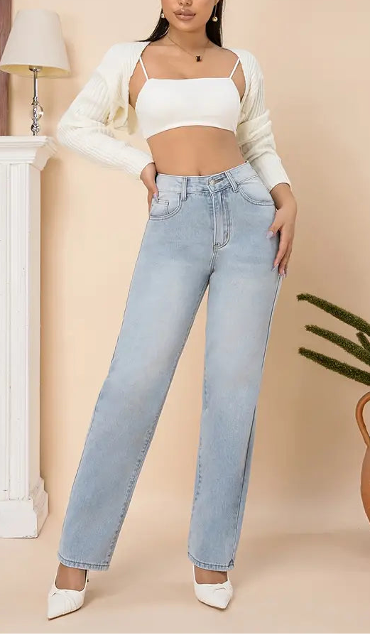 Women's Loose-Fit High Waist Denim Jeans