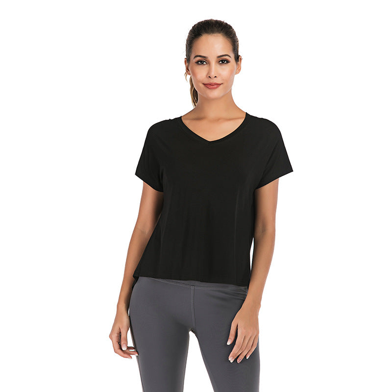 V-Neck Sports T-Shirt - Open Back