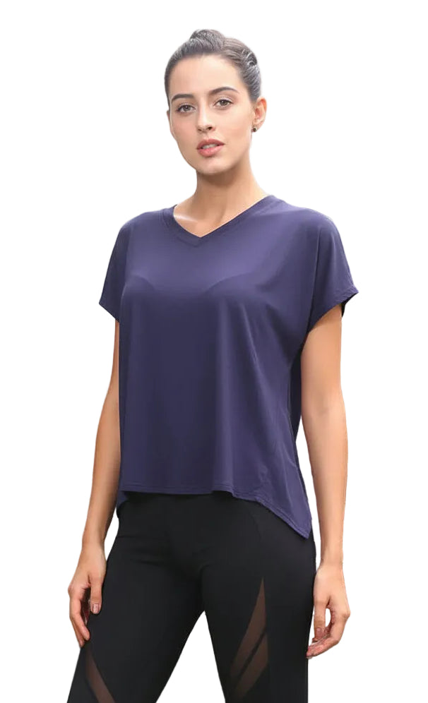 V-Neck Sports T-Shirt - Open Back
