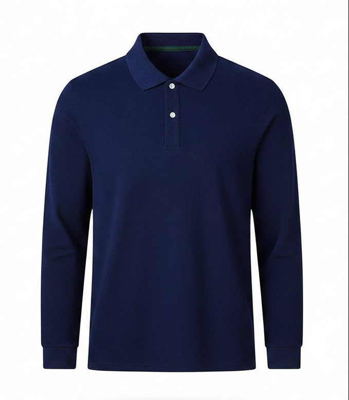 Pearl Cotton Long-Sleeve Polo