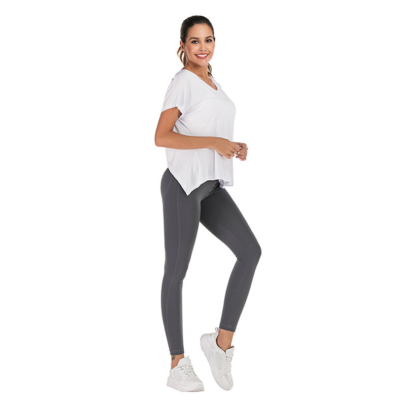 V-Neck Sports T-Shirt - Open Back