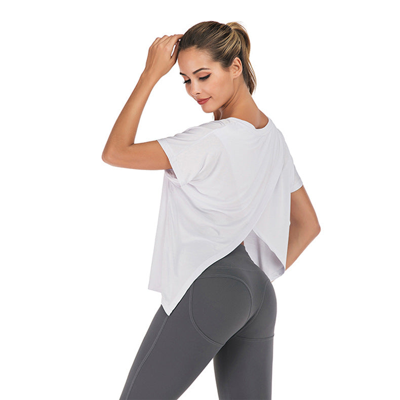 V-Neck Sports T-Shirt - Open Back