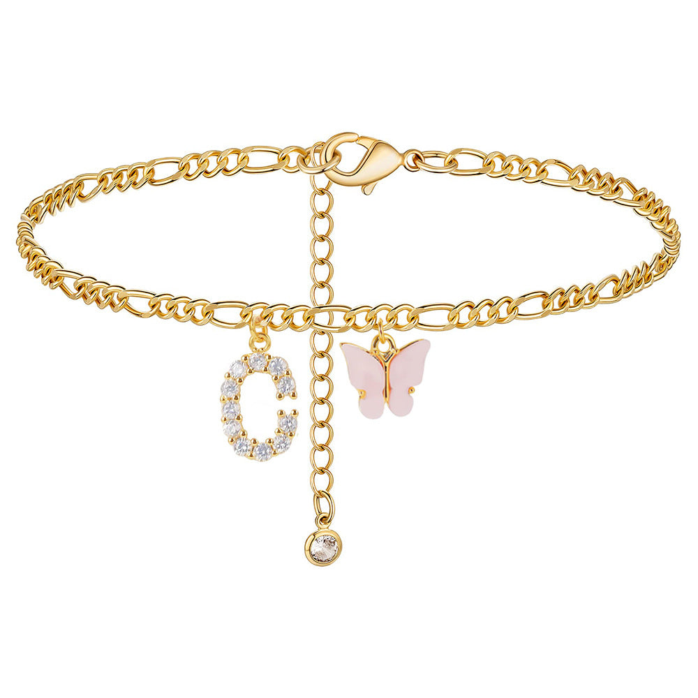 Lady's Titanium Steel Figaro Anklet