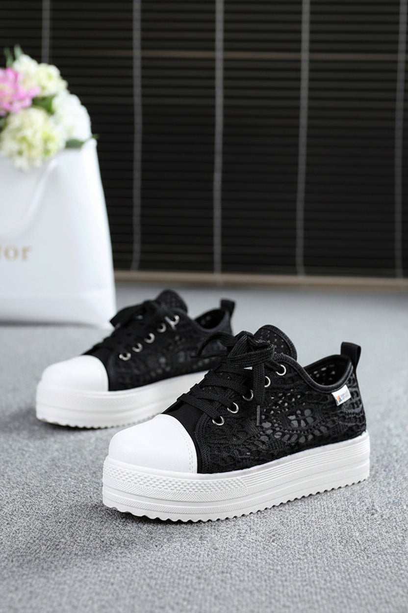 Elevated Casual Canvas Shoes - Breathable Mesh