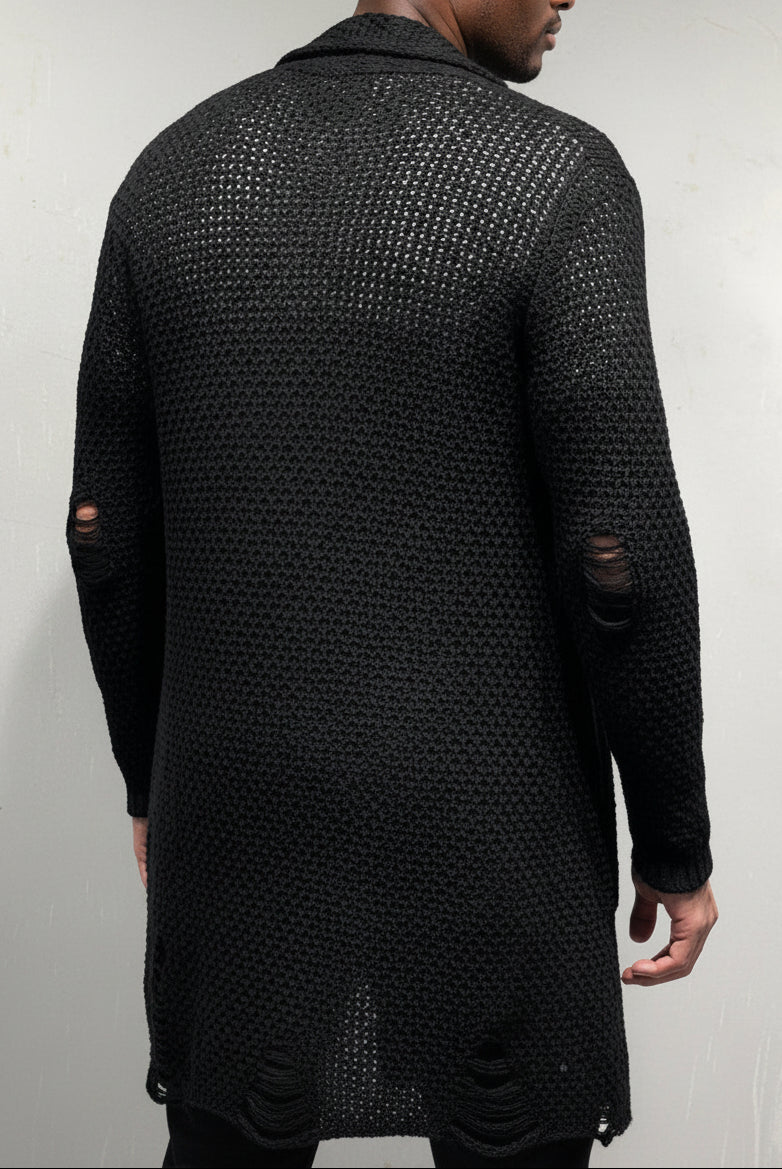Men's Knitted Long Cardigan