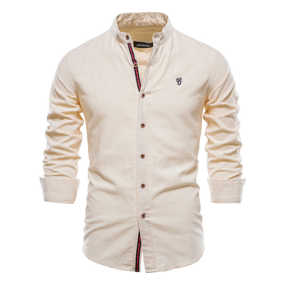 Men's Cotton-Linen Long Sleeve Shirt