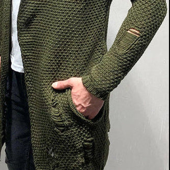 Men's Knitted Long Cardigan