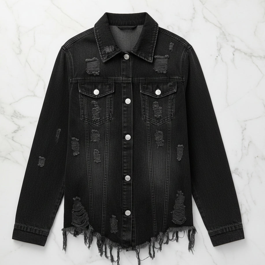 Women's Ripped Denim Jacket