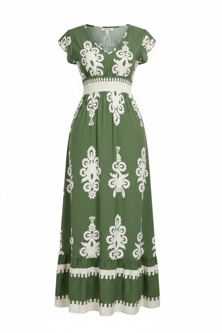 Women's Beach Print Swing Dress