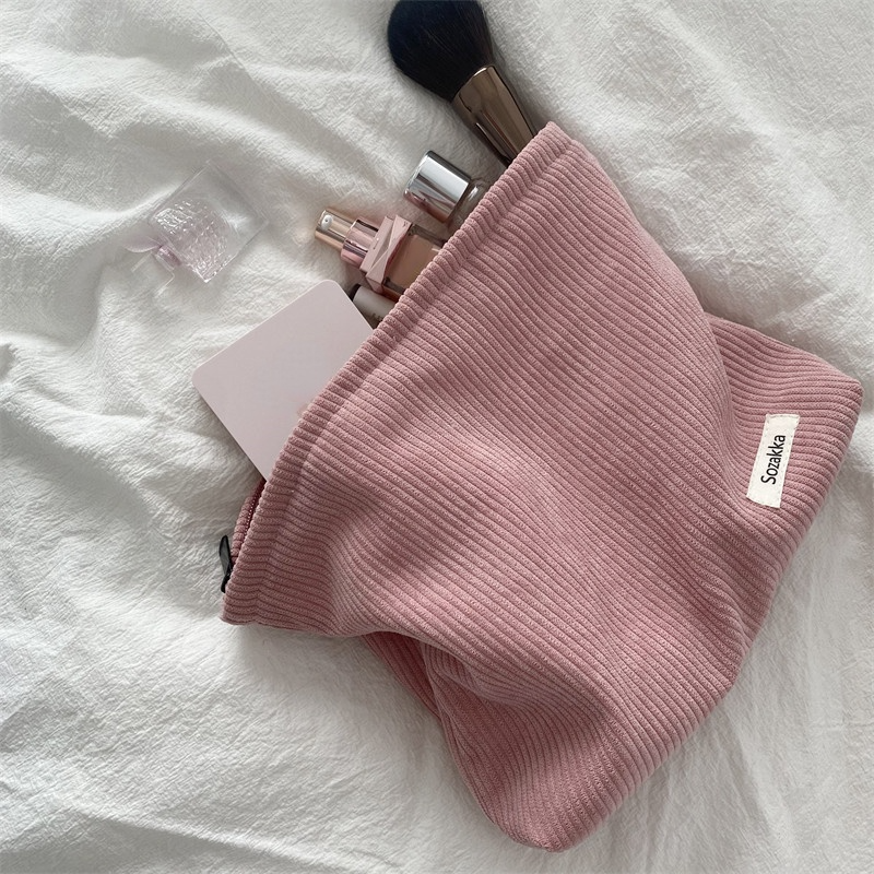 Corduroy Travel Cosmetic Bag - Organizer
