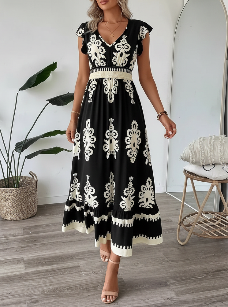 Women's Beach Print Swing Dress