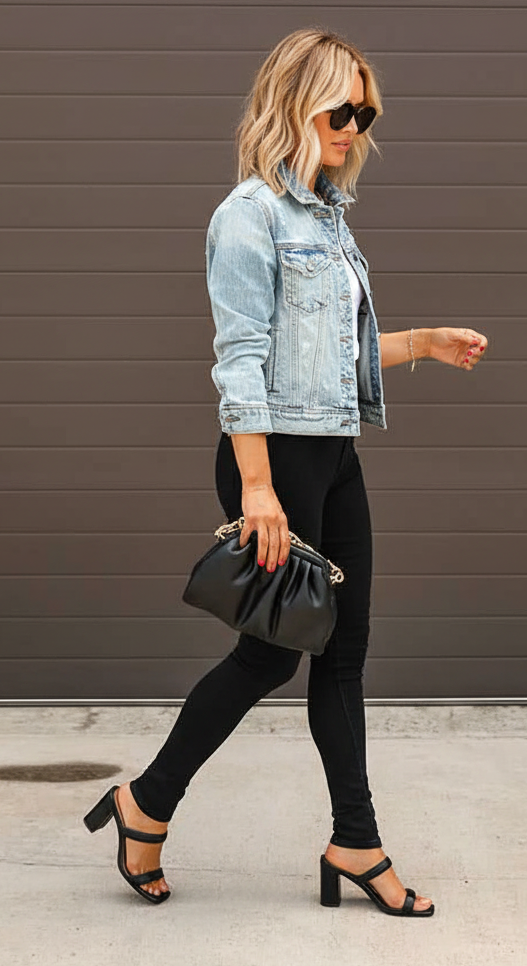 Women's Cropped Ripped Denim Jacket