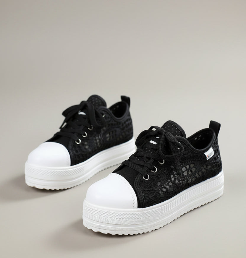 Elevated Casual Canvas Shoes - Breathable Mesh