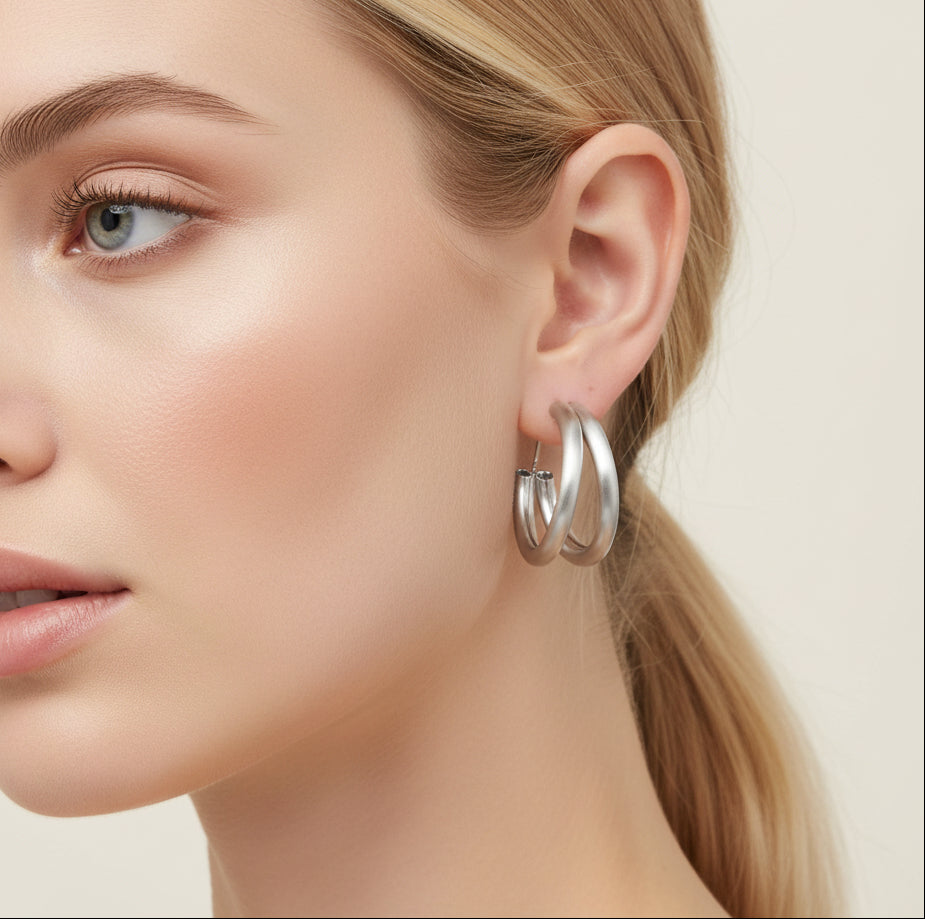Women's Geometric Matte Earrings - Vintage Style