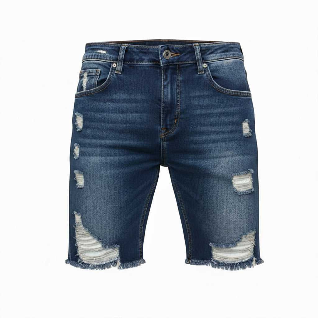 Men's Ripped Denim Shorts - New Style