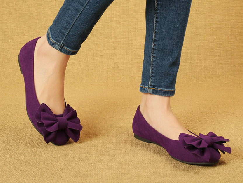 Women's Flat Loafers with Bow