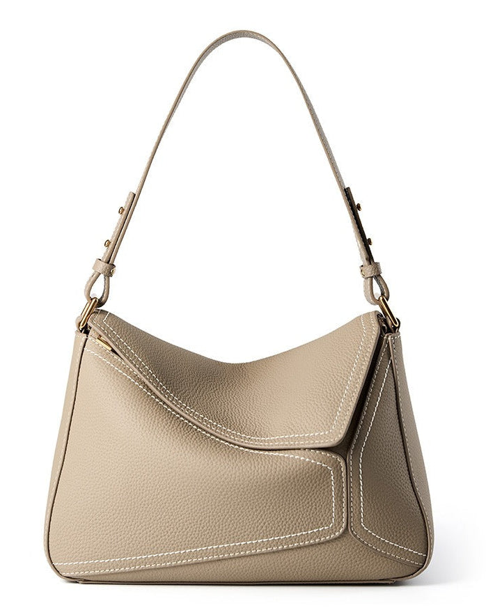 Geometric Cowhide Pillow Shoulder Bag