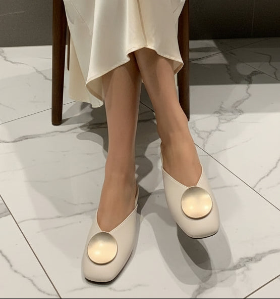 Women's Casual Baotou Low Heel Slippers