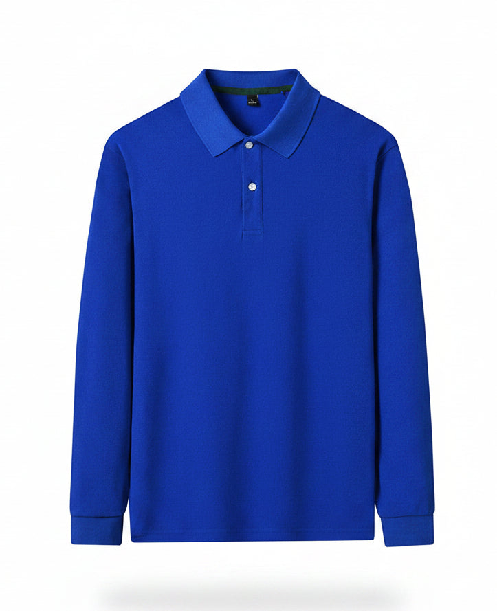 Pearl Cotton Long-Sleeve Polo