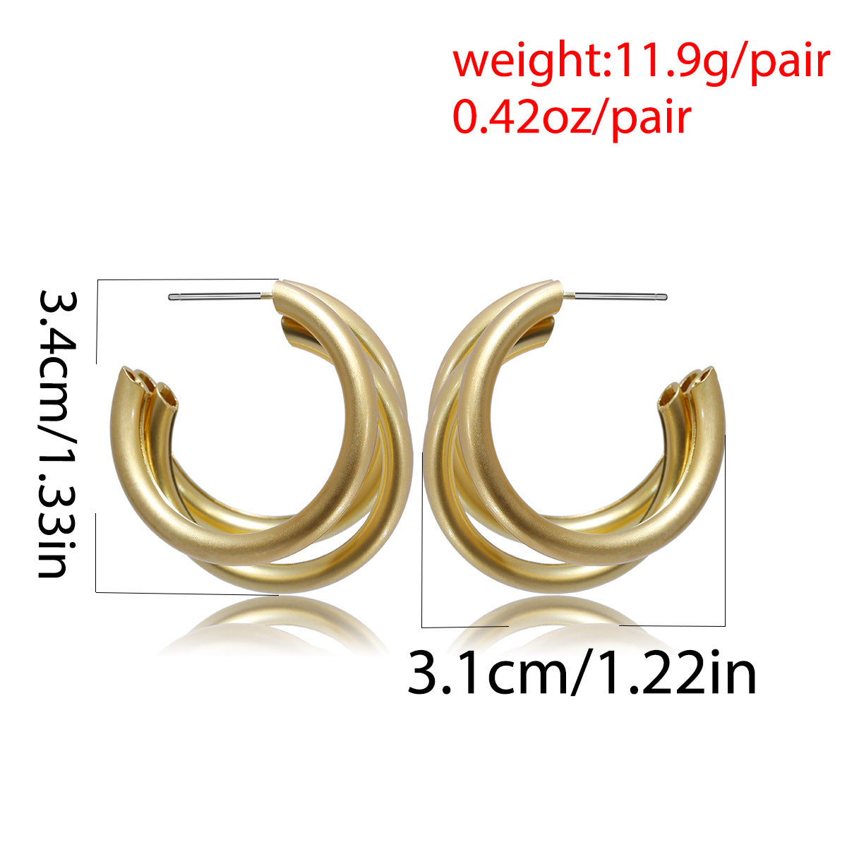 Women's Geometric Matte Earrings - Vintage Style