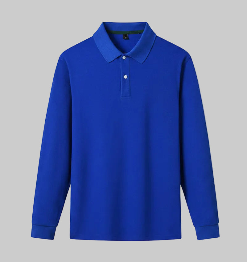 Pearl Cotton Long-Sleeve Polo