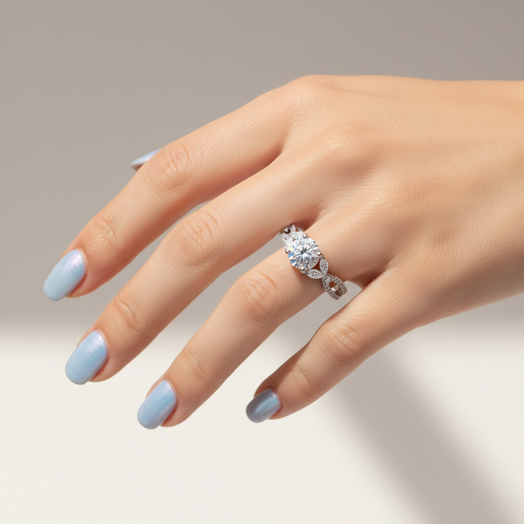 Trendy Hollow Micro-Set Zircon Ring