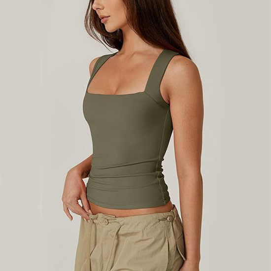 Square-Neck Slim Tank Top