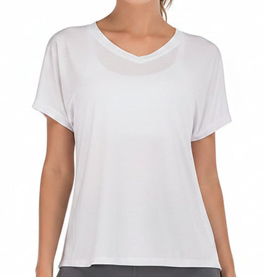 V-Neck Sports T-Shirt - Open Back