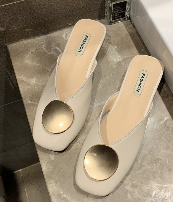 Women's Casual Baotou Low Heel Slippers