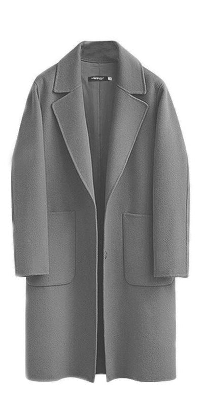Mid-Length Women's Woolen Slim Coat