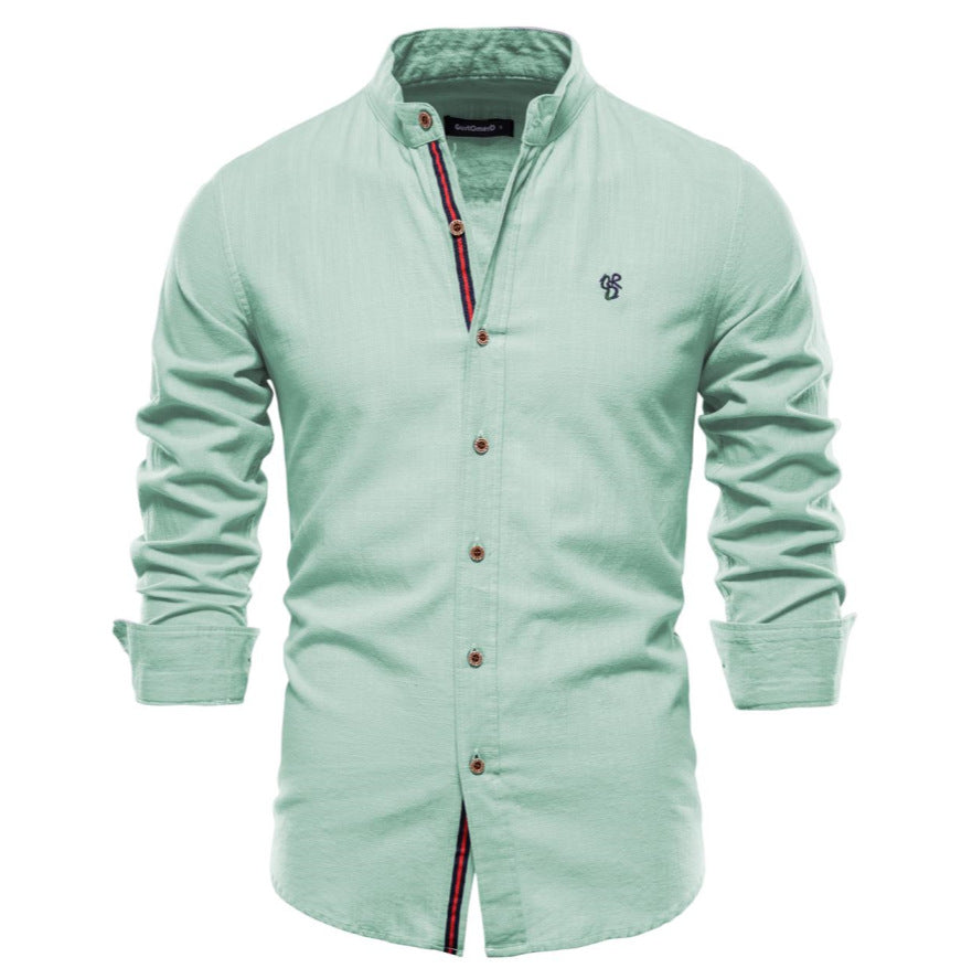 Men's Cotton-Linen Long Sleeve Shirt