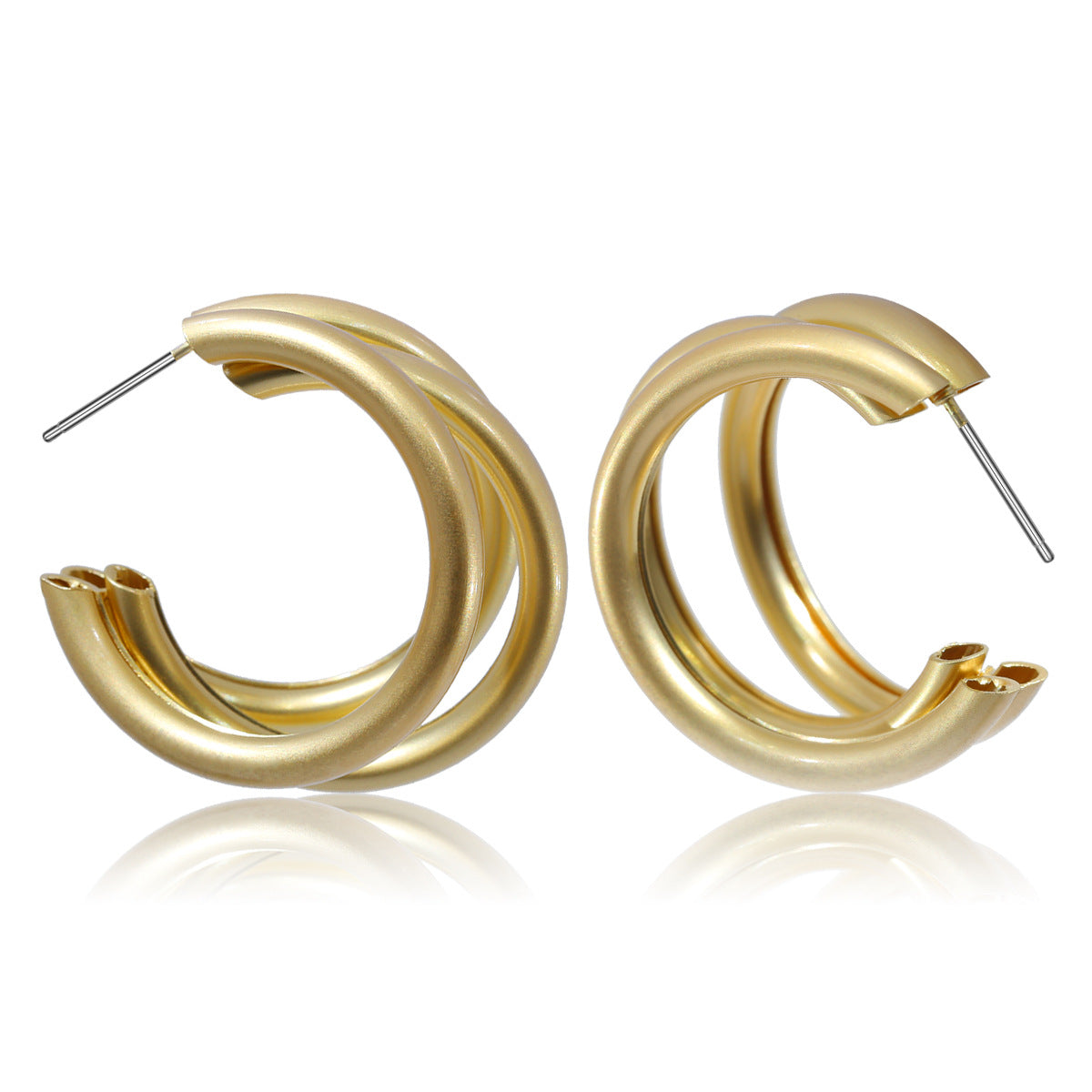 Women's Geometric Matte Earrings - Vintage Style