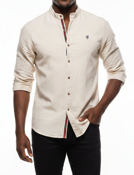 Men's Cotton-Linen Long Sleeve Shirt