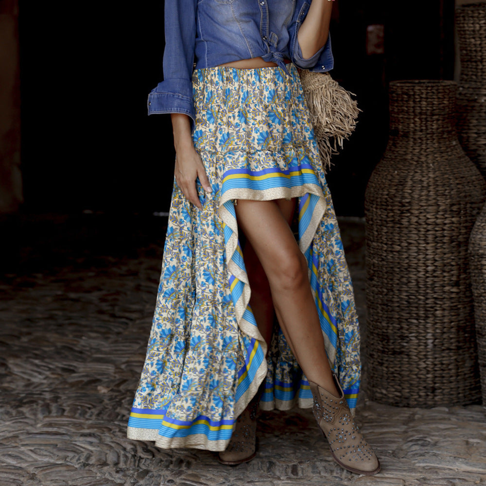Elegant Women's Floral Swing Skirt