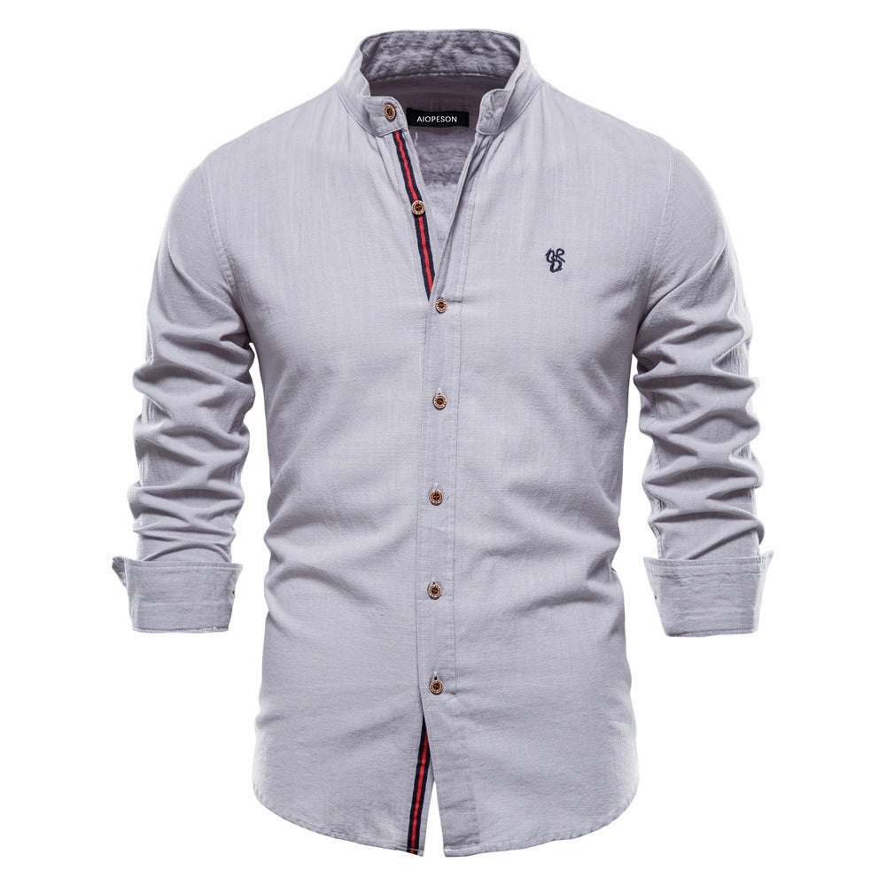 Men's Cotton-Linen Long Sleeve Shirt