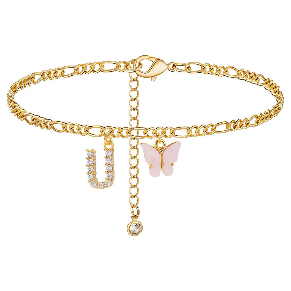 Lady's Titanium Steel Figaro Anklet