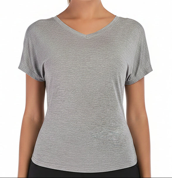V-Neck Sports T-Shirt - Open Back