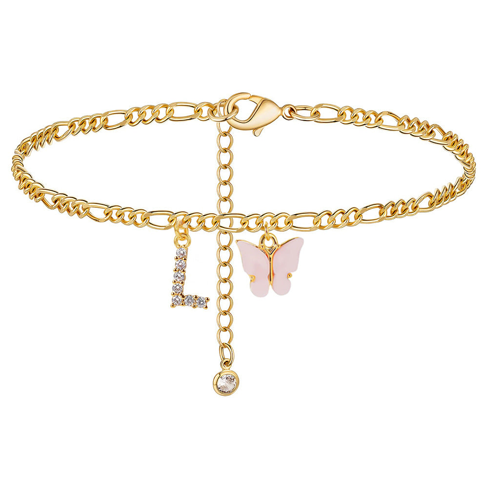 Lady's Titanium Steel Figaro Anklet