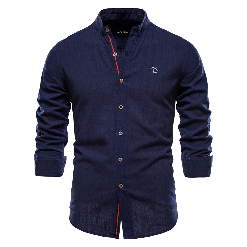 Men's Cotton-Linen Long Sleeve Shirt