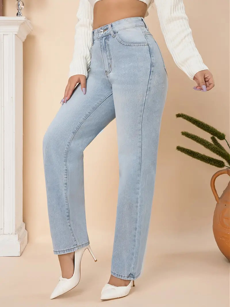 Women's Loose-Fit High Waist Denim Jeans
