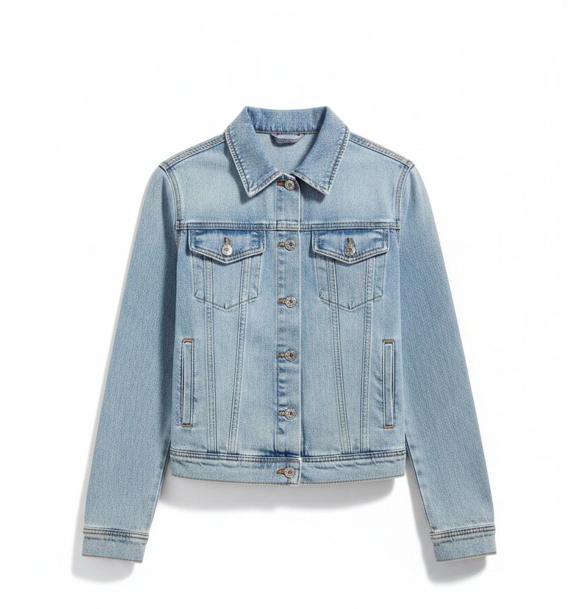 Women's Cropped Ripped Denim Jacket