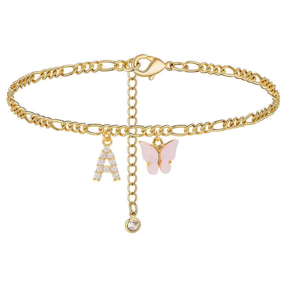 Lady's Titanium Steel Figaro Anklet