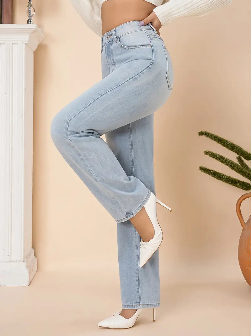 Women's Loose-Fit High Waist Denim Jeans